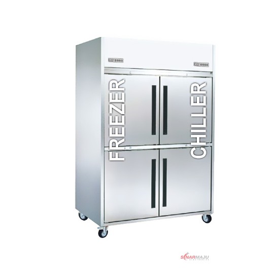 Stainless Steel Upright Combi 4 Doors GEA Upright Freezer & Chiller D